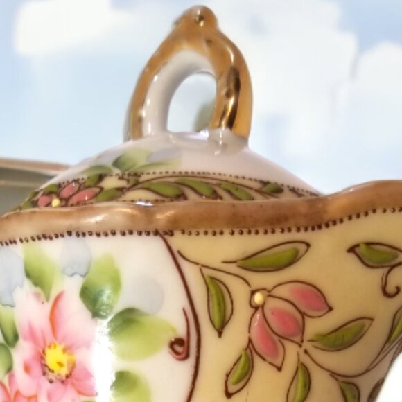 Antique NIPPON Hot Chocolate/Tea /Coffee POT Hand-Painted Japan Circa 1899-1921 - Picture 12 of 16